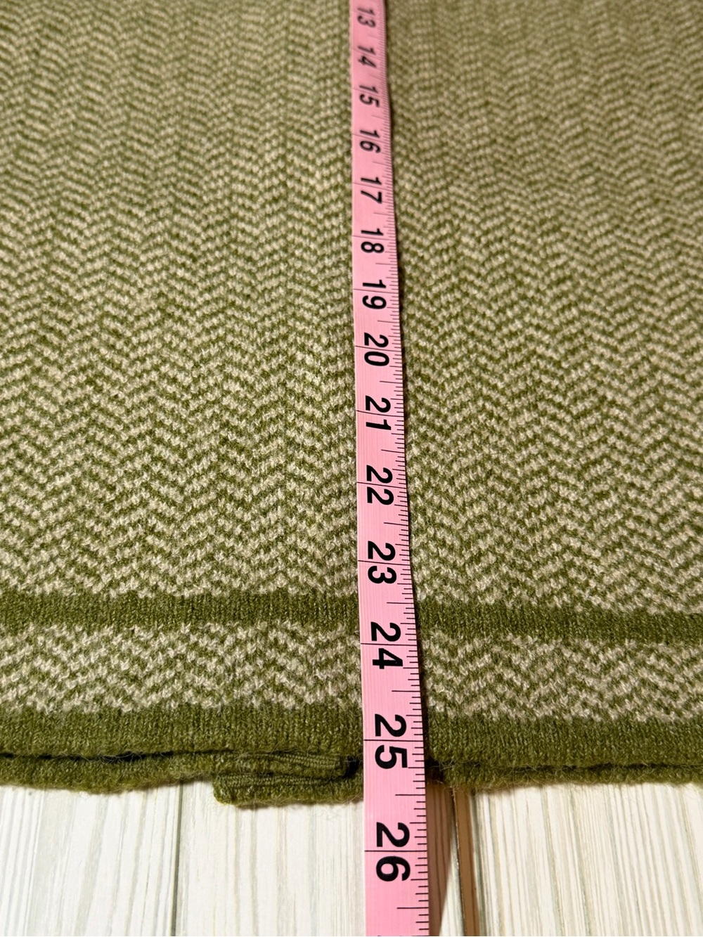 J Jill Cardigan Sweater 2X Green Herringbone Wool Blend Button Front - Picture 12 of 12